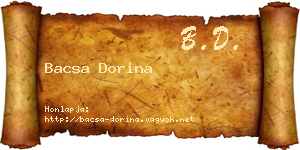 Bacsa Dorina névjegykártya